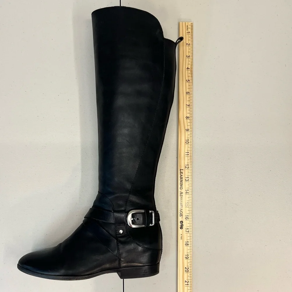 Belle by Sigerson Morrison Jamie Black Leather OTK Boots‎ Size 9